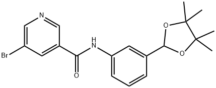 5-bromo-N-[3-(4,4,5,5-tetramethyl-1,3-dioxolan-2-yl)phenyl]pyridine-3-carboxamide Struktur