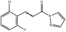 (E)-3-(2-chloro-6-fluorophenyl)-1-pyrazol-1-ylprop-2-en-1-one Struktur