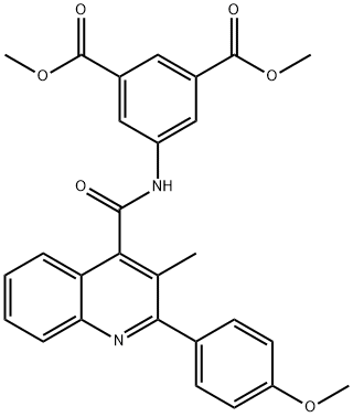 dimethyl 5-[[2-(4-methoxyphenyl)-3-methylquinoline-4-carbonyl]amino]benzene-1,3-dicarboxylate Struktur