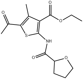 ethyl 5-acetyl-4-methyl-2-(oxolane-2-carbonylamino)thiophene-3-carboxylate Struktur