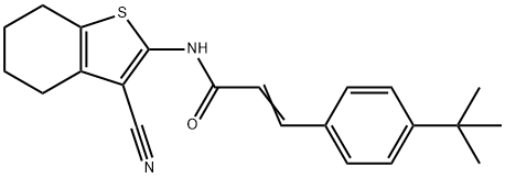 (E)-3-(4-tert-butylphenyl)-N-(3-cyano-4,5,6,7-tetrahydro-1-benzothiophen-2-yl)prop-2-enamide Struktur