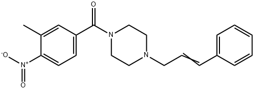 (3-methyl-4-nitrophenyl)-[4-[(E)-3-phenylprop-2-enyl]piperazin-1-yl]methanone Struktur