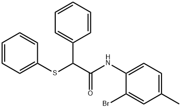 N-(2-bromo-4-methylphenyl)-2-phenyl-2-phenylsulfanylacetamide Struktur