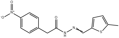 N-[(E)-(5-methylthiophen-2-yl)methylideneamino]-2-(4-nitrophenyl)acetamide Struktur