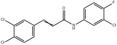 (Z)-N-(3-chloro-4-fluorophenyl)-3-(3,4-dichlorophenyl)prop-2-enamide Struktur