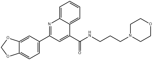 2-(1,3-benzodioxol-5-yl)-N-(3-morpholin-4-ylpropyl)quinoline-4-carboxamide Struktur