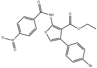 ethyl 4-(4-bromophenyl)-2-[(4-nitrobenzoyl)amino]thiophene-3-carboxylate Struktur