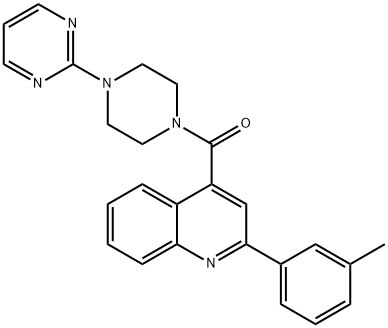 [2-(3-methylphenyl)quinolin-4-yl]-(4-pyrimidin-2-ylpiperazin-1-yl)methanone Struktur