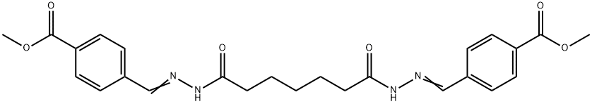 methyl 4-[(E)-[[7-[(2E)-2-[(4-methoxycarbonylphenyl)methylidene]hydrazinyl]-7-oxoheptanoyl]hydrazinylidene]methyl]benzoate Struktur