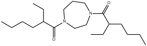 2-ethyl-1-[4-(2-ethylhexanoyl)-1,4-diazepan-1-yl]hexan-1-one Struktur