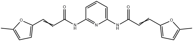 (E)-3-(5-methylfuran-2-yl)-N-[6-[[(E)-3-(5-methylfuran-2-yl)prop-2-enoyl]amino]pyridin-2-yl]prop-2-enamide Struktur