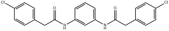 2-(4-chlorophenyl)-N-[3-[[2-(4-chlorophenyl)acetyl]amino]phenyl]acetamide Struktur