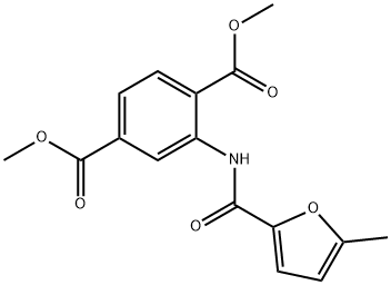 dimethyl 2-[(5-methylfuran-2-carbonyl)amino]benzene-1,4-dicarboxylate Struktur