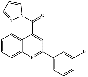 [2-(3-bromophenyl)quinolin-4-yl]-pyrazol-1-ylmethanone Struktur