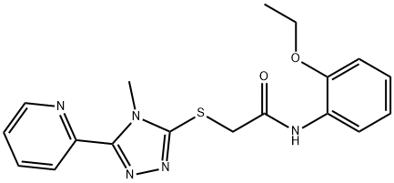 N-(2-ethoxyphenyl)-2-[(4-methyl-5-pyridin-2-yl-1,2,4-triazol-3-yl)sulfanyl]acetamide Struktur