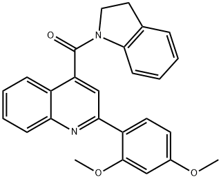 2,3-dihydroindol-1-yl-[2-(2,4-dimethoxyphenyl)quinolin-4-yl]methanone Struktur