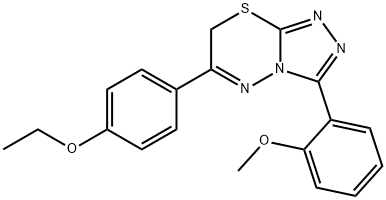 6-(4-ethoxyphenyl)-3-(2-methoxyphenyl)-7H-[1,2,4]triazolo[3,4-b][1,3,4]thiadiazine Struktur