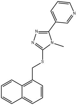 3-[4-methyl-5-(naphthalen-1-ylmethylsulfanyl)-1,2,4-triazol-3-yl]pyridine Struktur