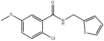 2-chloro-5-methylsulfanyl-N-(thiophen-2-ylmethyl)benzamide Struktur