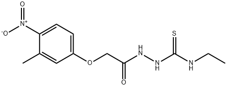 1-ethyl-3-[[2-(3-methyl-4-nitrophenoxy)acetyl]amino]thiourea Struktur