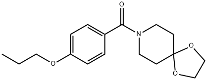 1,4-dioxa-8-azaspiro[4.5]decan-8-yl-(4-propoxyphenyl)methanone Struktur