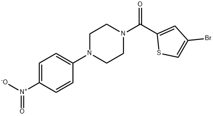 (4-bromothiophen-2-yl)-[4-(4-nitrophenyl)piperazin-1-yl]methanone Struktur