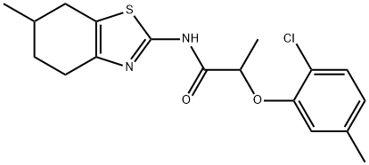 2-(2-chloro-5-methylphenoxy)-N-(6-methyl-4,5,6,7-tetrahydro-1,3-benzothiazol-2-yl)propanamide Struktur