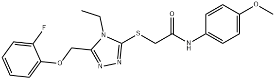 2-[[4-ethyl-5-[(2-fluorophenoxy)methyl]-1,2,4-triazol-3-yl]sulfanyl]-N-(4-methoxyphenyl)acetamide Struktur