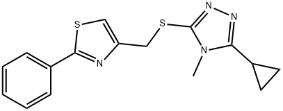 4-[(5-cyclopropyl-4-methyl-1,2,4-triazol-3-yl)sulfanylmethyl]-2-phenyl-1,3-thiazole Struktur