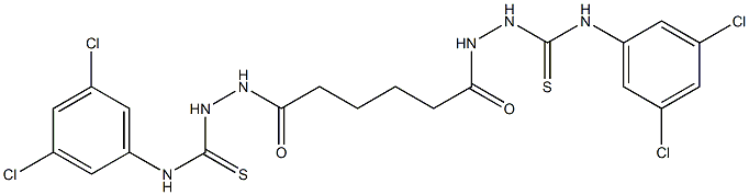 1-(3,5-dichlorophenyl)-3-[[6-[2-[(3,5-dichlorophenyl)carbamothioyl]hydrazinyl]-6-oxohexanoyl]amino]thiourea Struktur