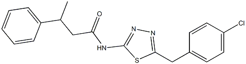 N-[5-[(4-chlorophenyl)methyl]-1,3,4-thiadiazol-2-yl]-3-phenylbutanamide Struktur