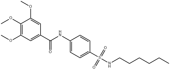 N-[4-(hexylsulfamoyl)phenyl]-3,4,5-trimethoxybenzamide Struktur