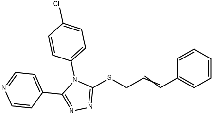 4-[4-(4-chlorophenyl)-5-[(E)-3-phenylprop-2-enyl]sulfanyl-1,2,4-triazol-3-yl]pyridine Struktur