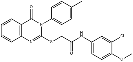 N-(3-chloro-4-methoxyphenyl)-2-[3-(4-methylphenyl)-4-oxoquinazolin-2-yl]sulfanylacetamide Struktur