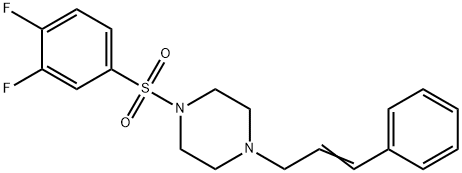 1-(3,4-difluorophenyl)sulfonyl-4-[(E)-3-phenylprop-2-enyl]piperazine Struktur