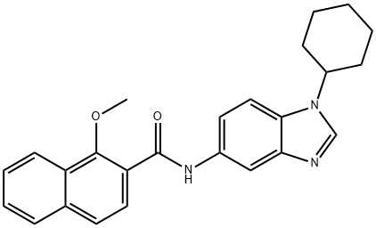 N-(1-cyclohexylbenzimidazol-5-yl)-1-methoxynaphthalene-2-carboxamide Struktur