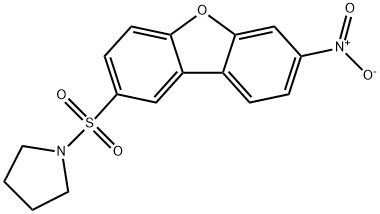 1-(7-nitrodibenzofuran-2-yl)sulfonylpyrrolidine Struktur