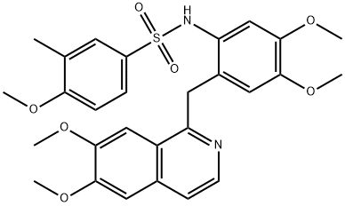 N-[2-[(6,7-dimethoxyisoquinolin-1-yl)methyl]-4,5-dimethoxyphenyl]-4-methoxy-3-methylbenzenesulfonamide Struktur