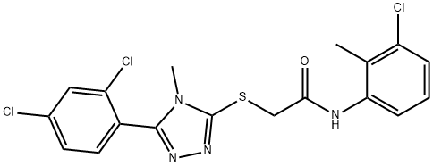 N-(3-chloro-2-methylphenyl)-2-[[5-(2,4-dichlorophenyl)-4-methyl-1,2,4-triazol-3-yl]sulfanyl]acetamide Struktur