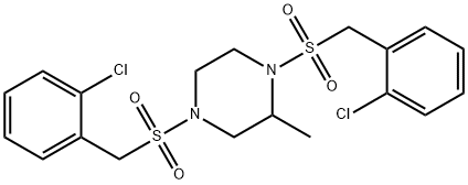 1,4-bis[(2-chlorophenyl)methylsulfonyl]-2-methylpiperazine Struktur