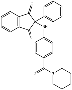 2-phenyl-2-[4-(piperidine-1-carbonyl)anilino]indene-1,3-dione Struktur