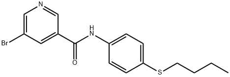 5-bromo-N-(4-butylsulfanylphenyl)pyridine-3-carboxamide Struktur