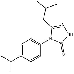 3-(2-methylpropyl)-4-(4-propan-2-ylphenyl)-1H-1,2,4-triazole-5-thione Struktur