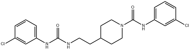 N-(3-chlorophenyl)-4-[2-[(3-chlorophenyl)carbamoylamino]ethyl]piperidine-1-carboxamide Struktur