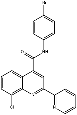 N-(4-bromophenyl)-8-chloro-2-pyridin-2-ylquinoline-4-carboxamide Struktur