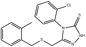 4-(2-chlorophenyl)-3-[(2-methylphenyl)methylsulfanylmethyl]-1H-1,2,4-triazole-5-thione Struktur