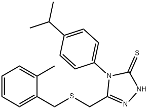 3-[(2-methylphenyl)methylsulfanylmethyl]-4-(4-propan-2-ylphenyl)-1H-1,2,4-triazole-5-thione Struktur