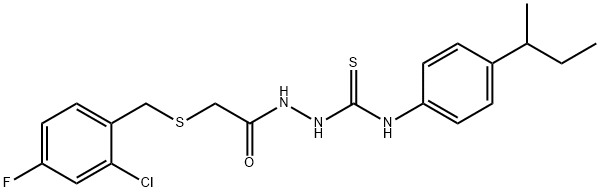 1-(4-butan-2-ylphenyl)-3-[[2-[(2-chloro-4-fluorophenyl)methylsulfanyl]acetyl]amino]thiourea Struktur