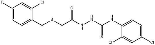 1-[[2-[(2-chloro-4-fluorophenyl)methylsulfanyl]acetyl]amino]-3-(2,4-dichlorophenyl)thiourea Struktur