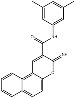 N-(3,5-dimethylphenyl)-3-iminobenzo[f]chromene-2-carboxamide Struktur